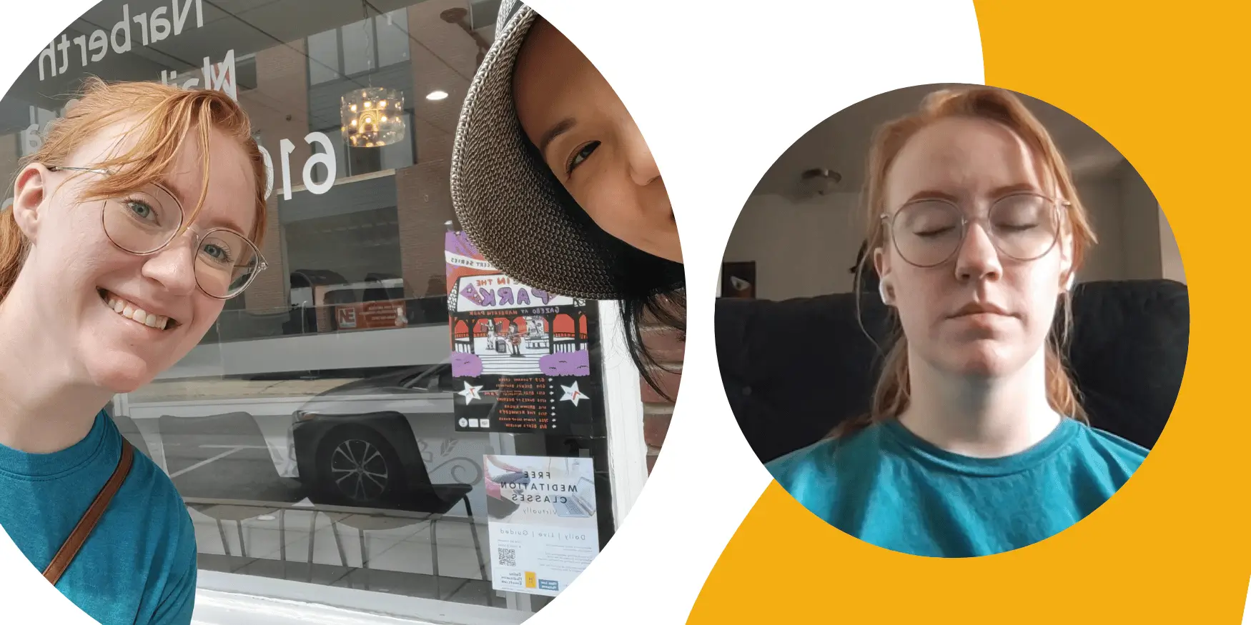 Mary meditating and participating in community outreach